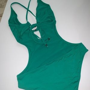 Green swimsuit